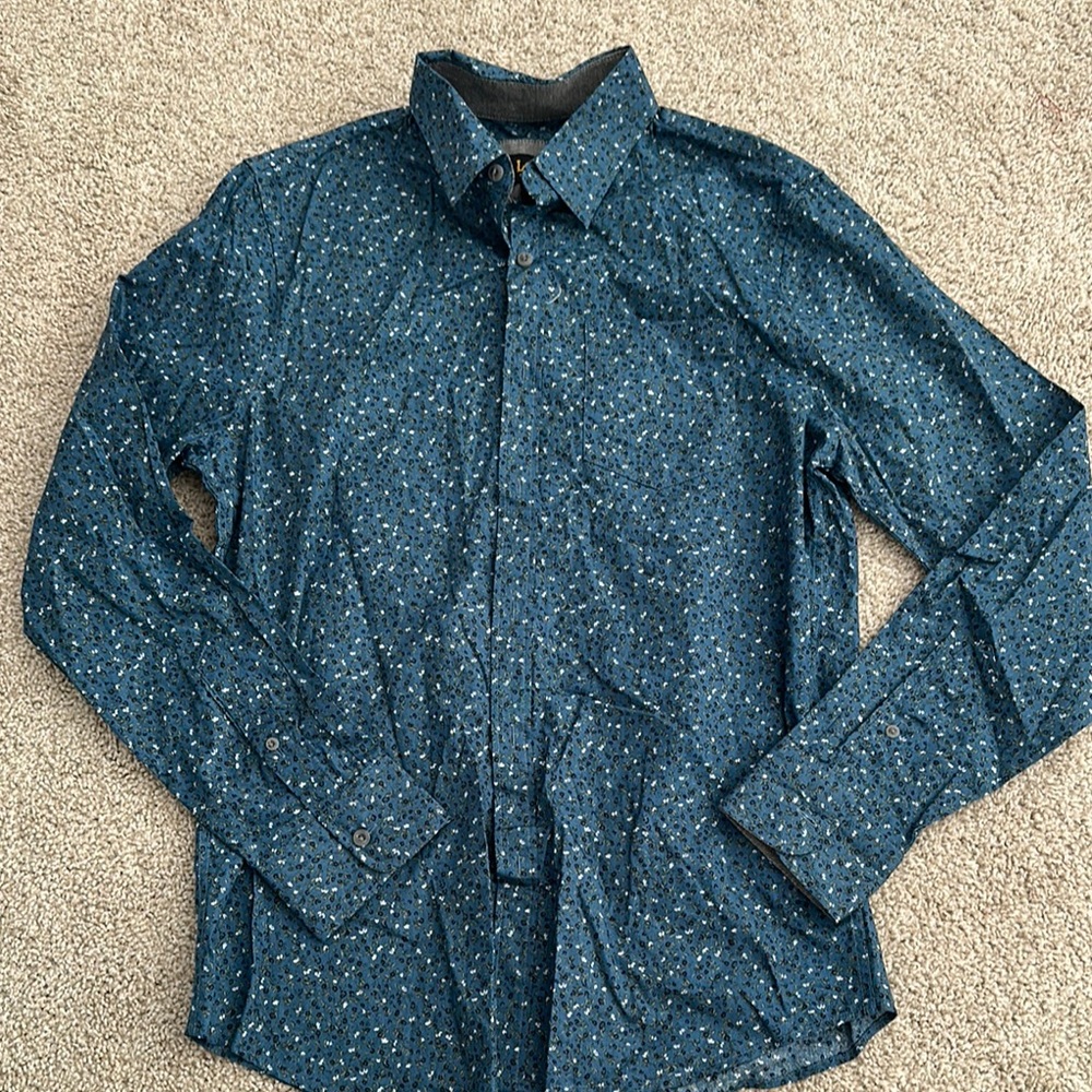 Men's Blue Patterned Shirt